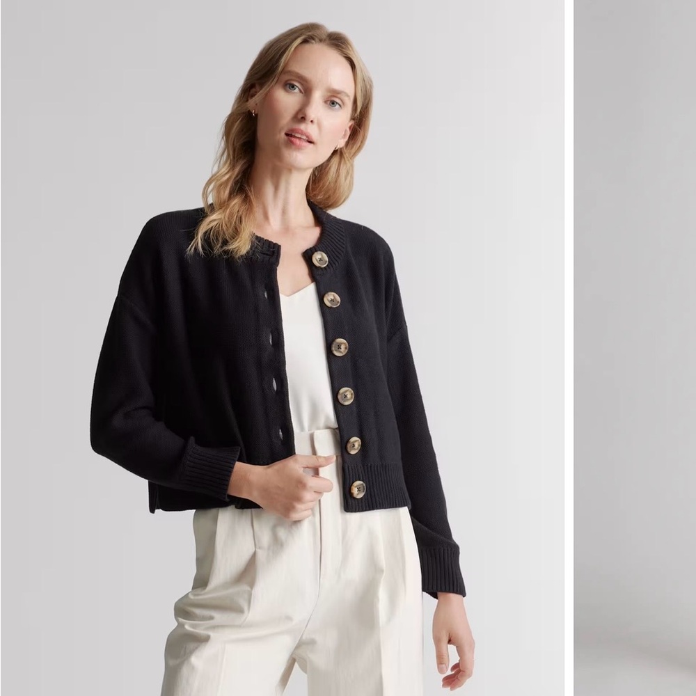 Quince Black Women's Cardigan Sweater